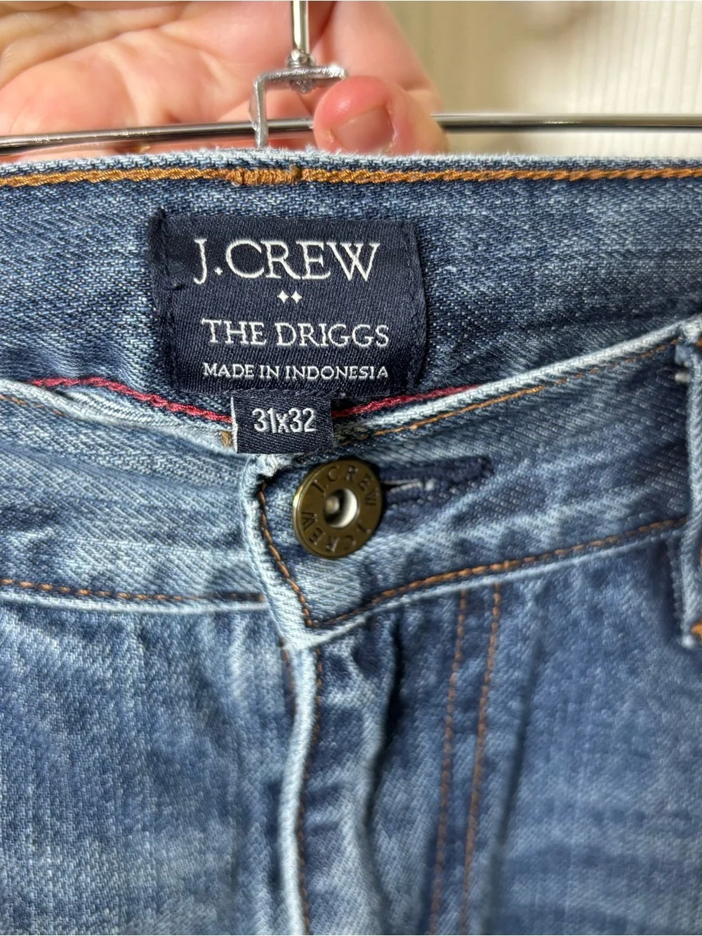 J Crew THE DRIGGS Mens Jeans 31x32 Blue Denim Medium Wash Straight Leg Casual